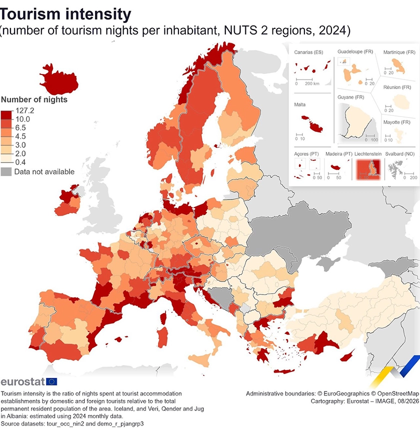 Europa afronta una creciente presión turística territorial desigual
